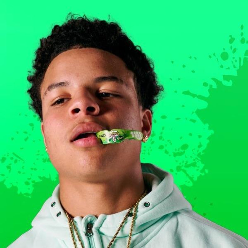 Shock Doctor Warheads Gel Max Power Flavor Fusion Mouthguard - Sour Green, Custom Fit, Triple Layer Protection, Quick Release Tether - Protective Gear